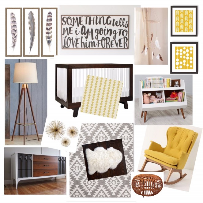 Mid Century Modern Nursery Design Board